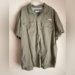 Magellan Outdoors Green Casual Button Down Shirt Short Sleeves size 3XL